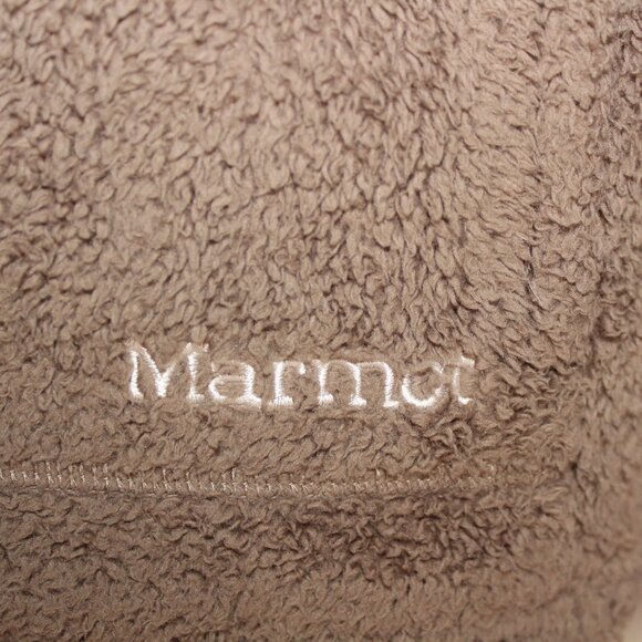 Marmot Brown Faux Fur Full Zip Hooded Jacket Size M Super Soft Style A91040 - Picture 4 of 16